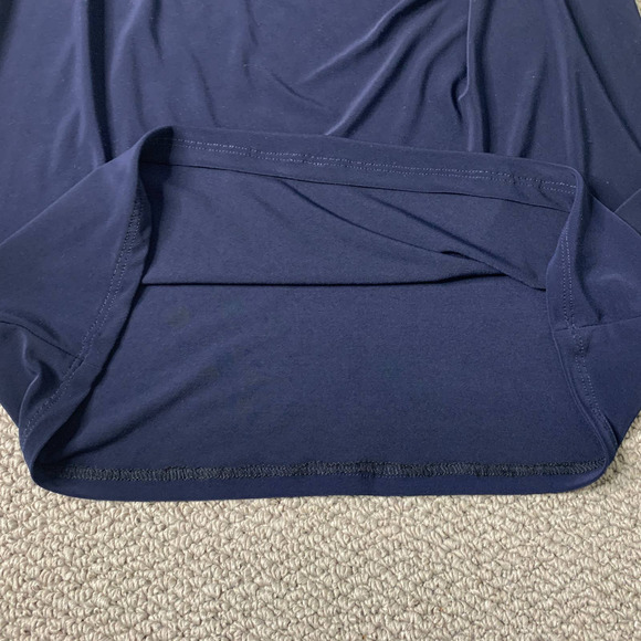 Joseph Ribkoff Womens Dress 10 Blue Sheath Butterfly Sleeves Ruched Rhinestones - Picture 6 of 14